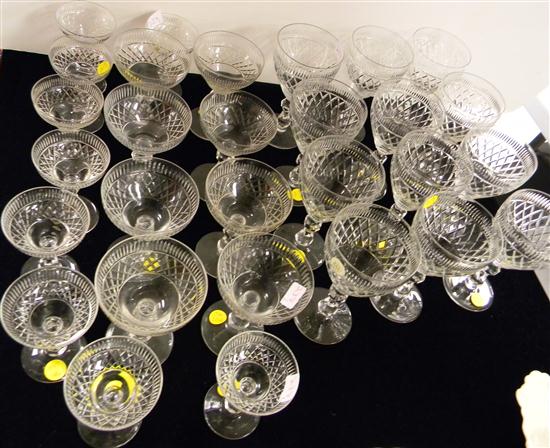 Cut crystal stemware including: