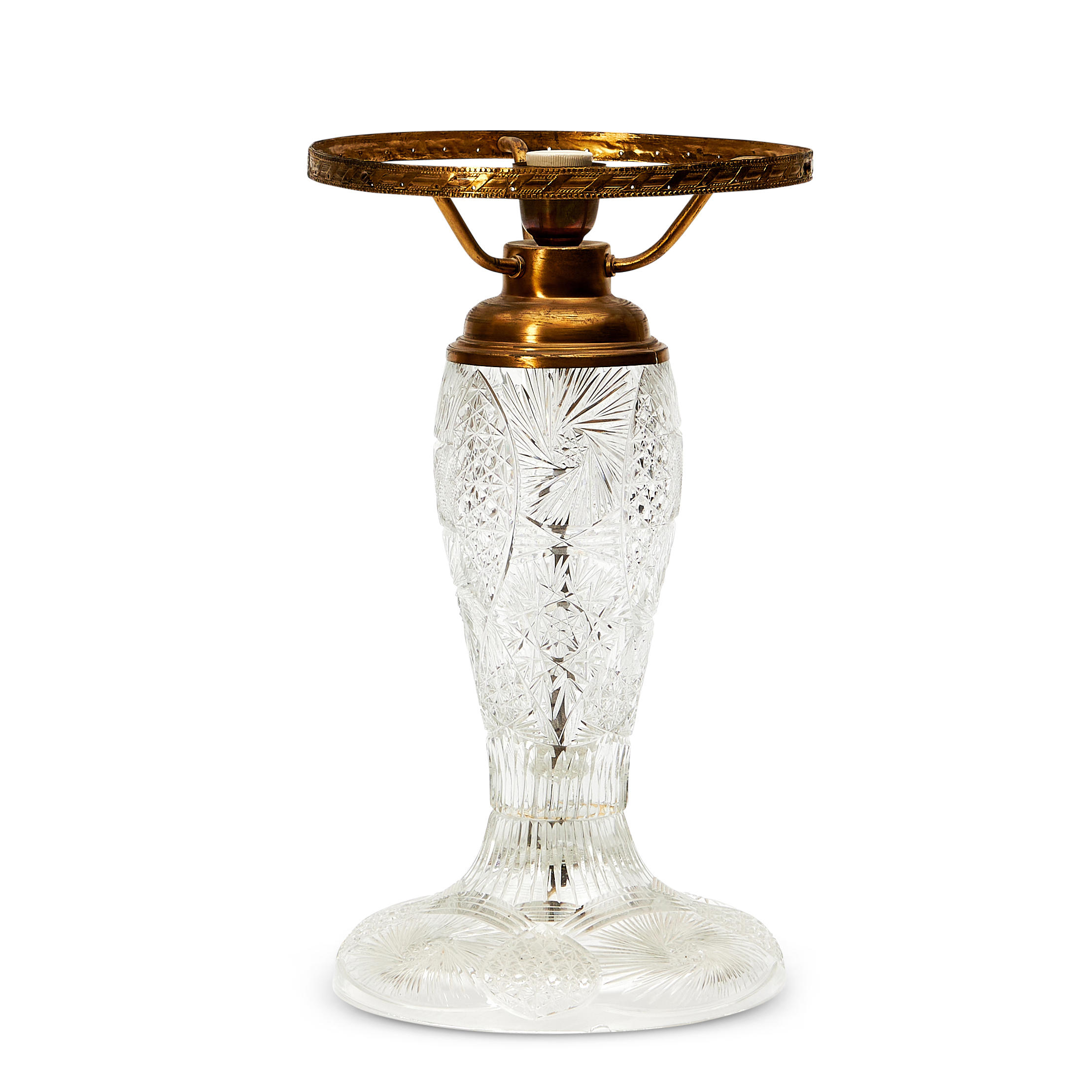 CUT CRYSTAL TABLE LAMP, EARLY