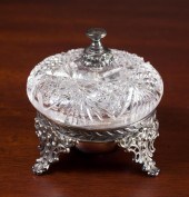 CUT GLASS AND SILVER PLATED DE