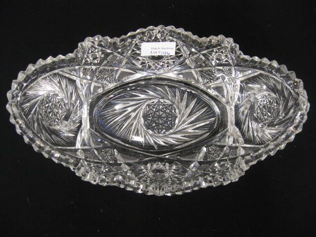 Cut Glass Banana Bowl pinwheel ends