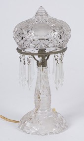 Cut Glass Boudoir Lamp America