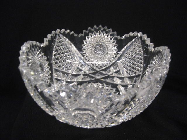 Cut Glass Bowl Hawkes feston 24