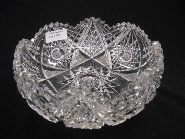 Cut Glass Bowl hobstar diamond &