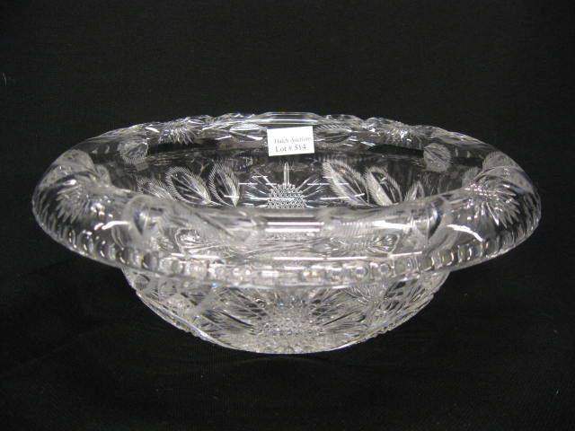 Cut Glass Bowl with Rolled Rim