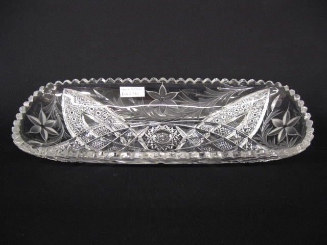 Cut Glass Celery Dish bowtie &