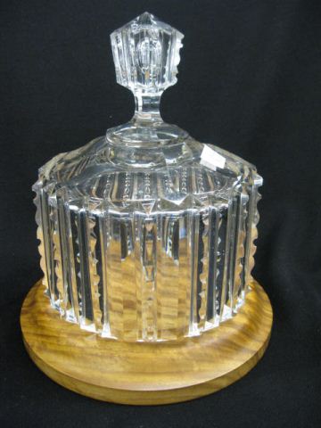 Cut Glass Cheese Keeper deep column