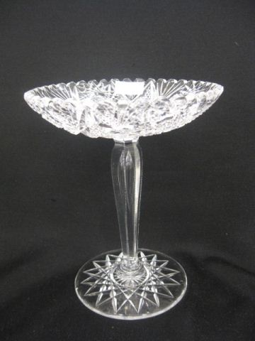 Cut Glass Compote hollow teardrop