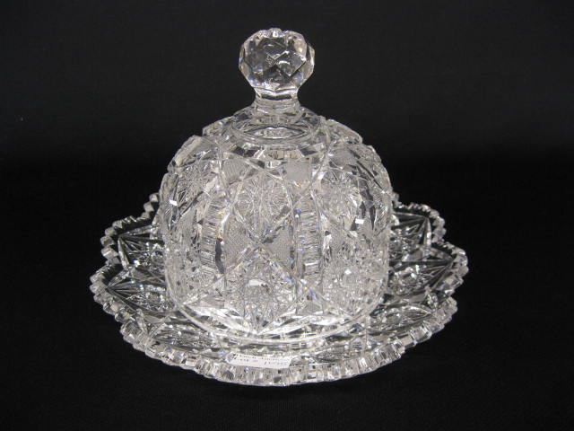 Cut Glass Covered Butter Dish