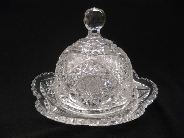Cut Glass Covered Butter Dish