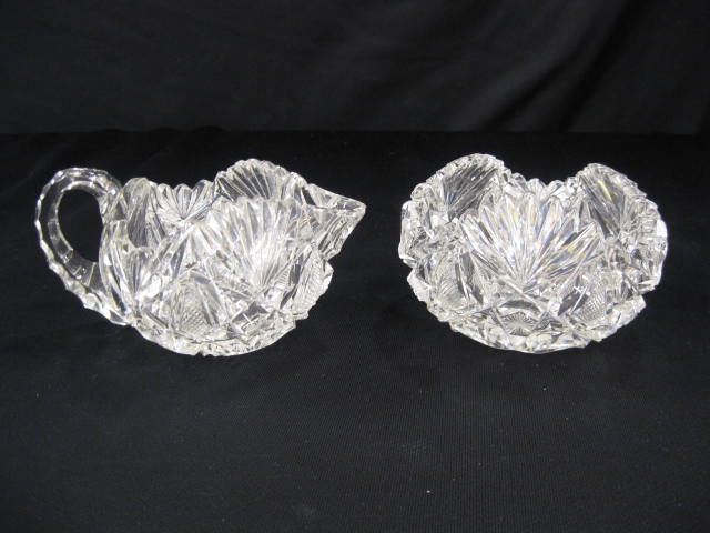Cut Glass Creamer & Sugar brilliant