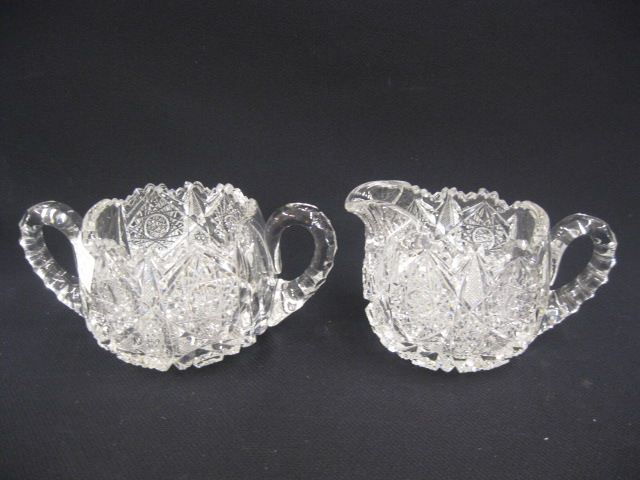 Cut Glass Creamer & Sugar elaborate