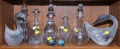 CUT GLASS DECANTERS; MURANO GL