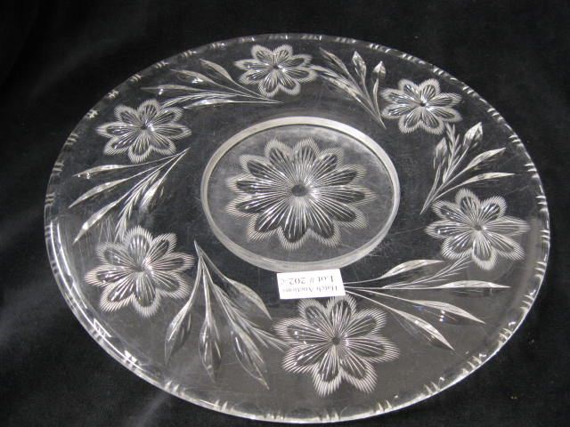 Cut Glass Dessert Tray floral