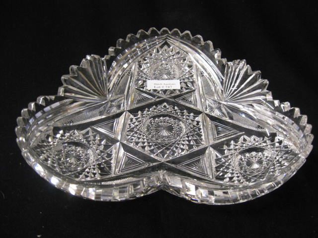 Cut Glass Dish clover form