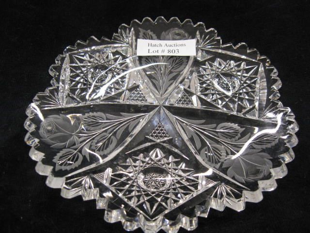 Cut Glass Dish hobstar with