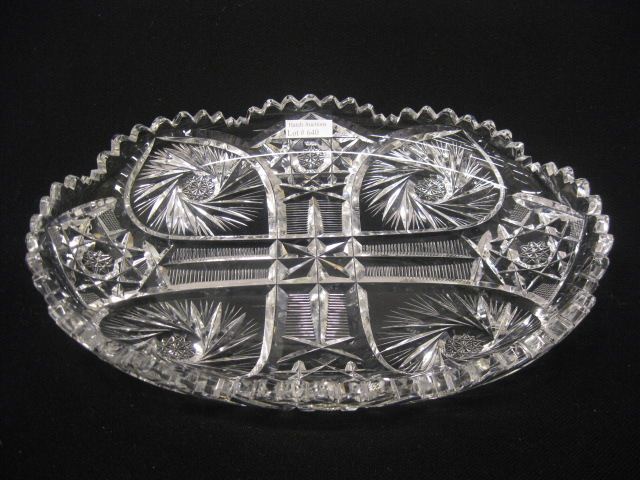 Cut Glass Dish oval divided