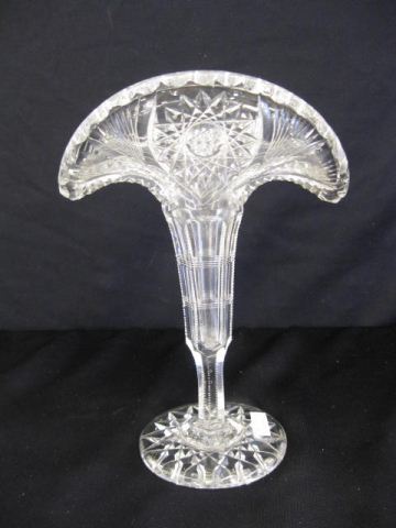 Cut Glass Fan Vase starburst & step
