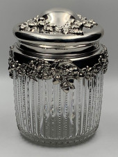 CUT GLASS HUMIDOR STERLING BY
