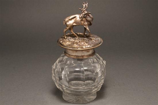 Cut glass inkwell with