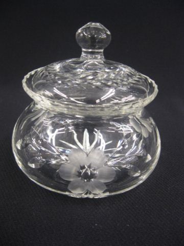 Cut Glass Jam or Jelly Jar floral
