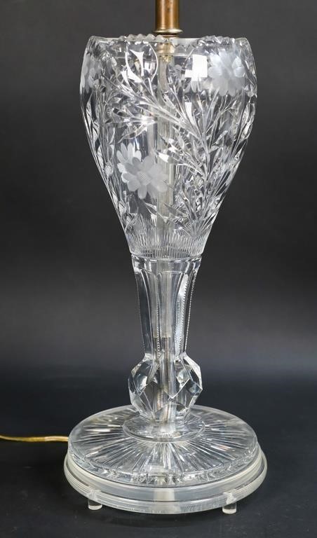 CUT GLASS LAMPCut glass lamp on