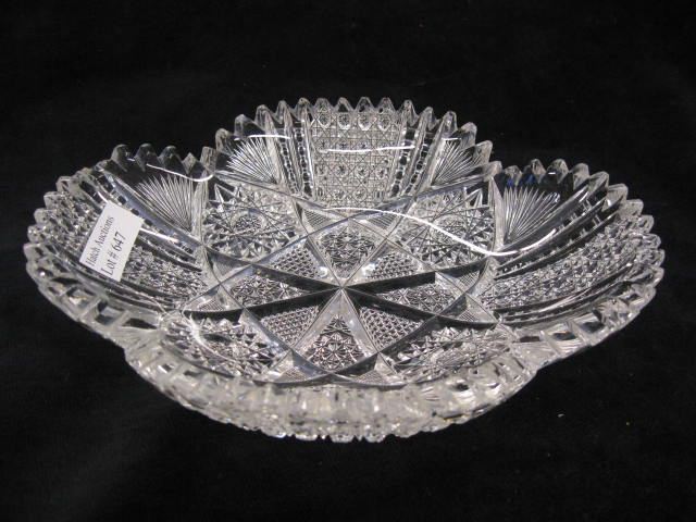 Cut Glass Oval Dish heavily cut