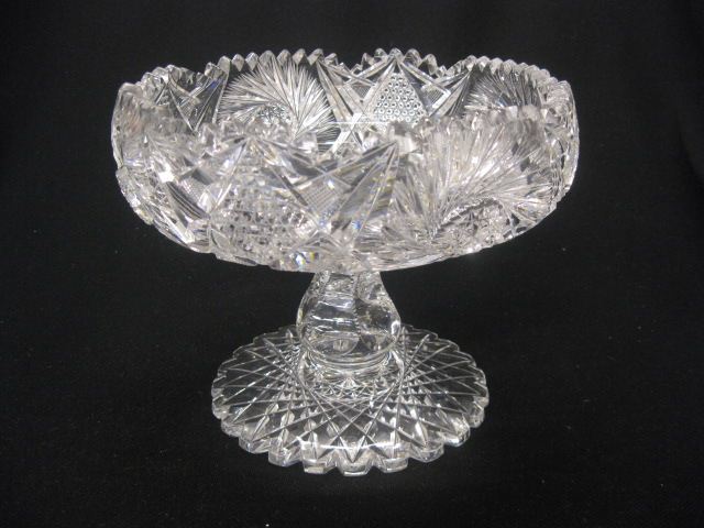 Cut Glass Pedestal Bowl pinwheel