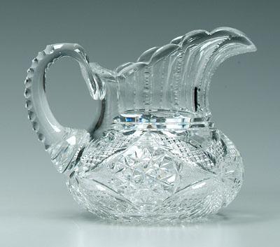 Cut glass pitcher, 8-1/4 in. Very