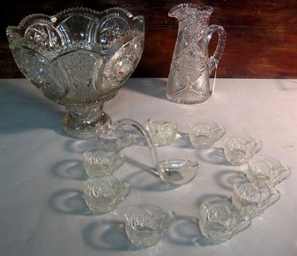 Cut Glass Pitcher and Punch Bowl