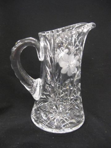 Cut Glass Pitcher floral decor