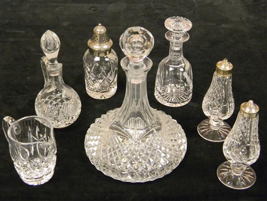 Cut glass  seven pieces  including: