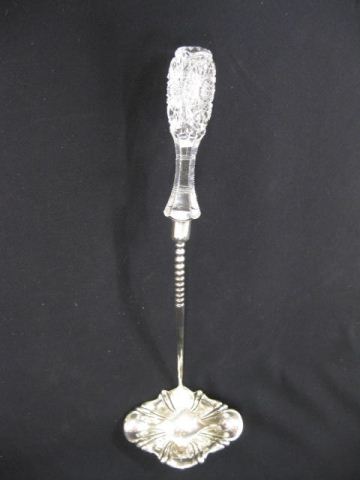 Cut Glass & Silverplate Punch Ladle