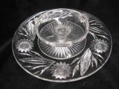 Cut Glass Snack Tray chip & di