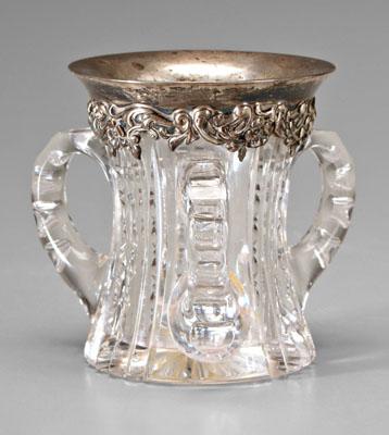 Cut glass spoon holder, three
