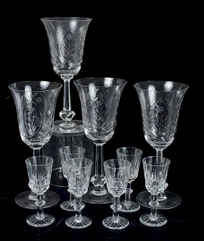 CUT GLASS STEMWARE GROUPTen