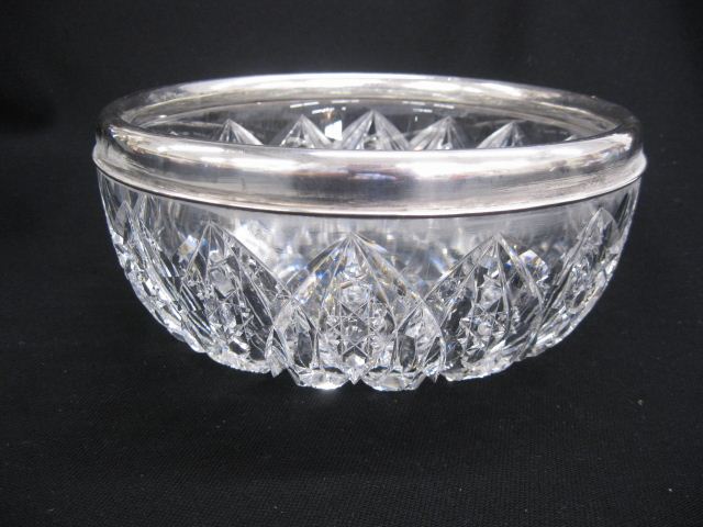 Cut Glass & Sterling Bowl heavily