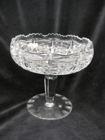 Cut Glass Tall Compote brilliant