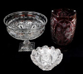 CUT GLASS: THREE PIECES INCLUD