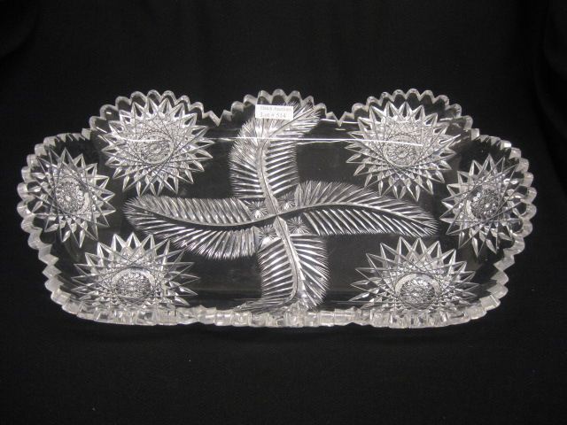 Cut Glass Tray 14'' x 8'' six large
