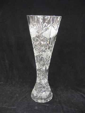 Cut Glass Trumpet Vase diamond &