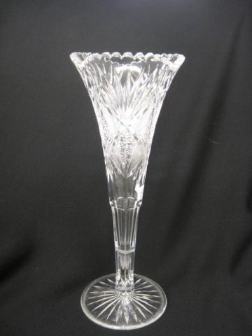 Cut Glass Trumpet Vase diamond &