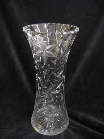 Cut Glass Vase butterfly & floral