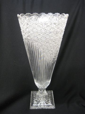 Cut Glass Vase fine cane & ray