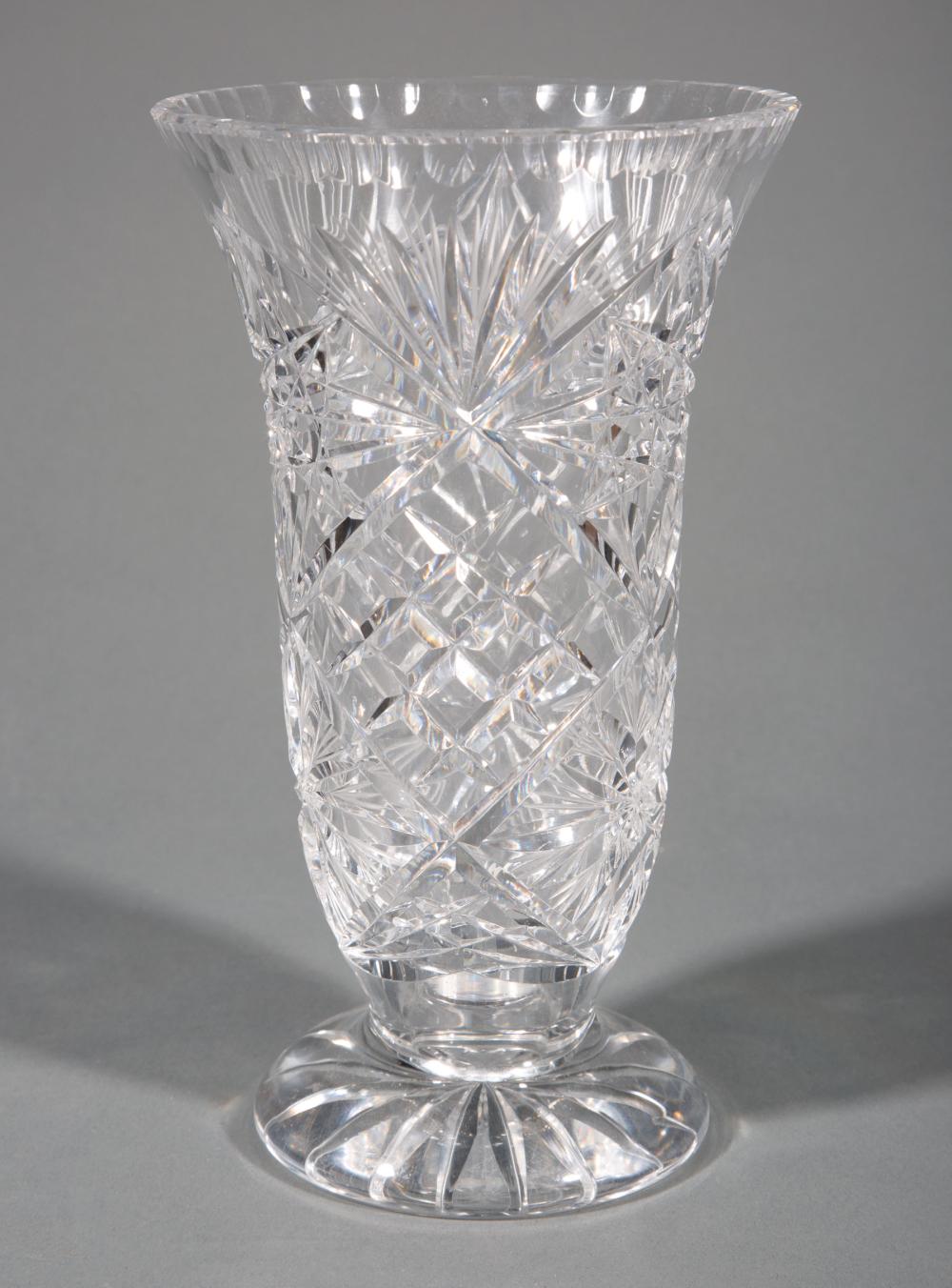 CUT GLASS VASECut Glass Vase , h. 9