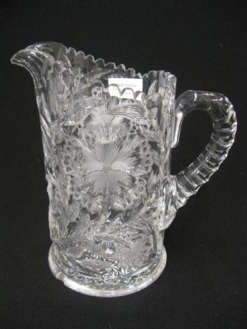 Cut Glass Water Pitcher deep cut
