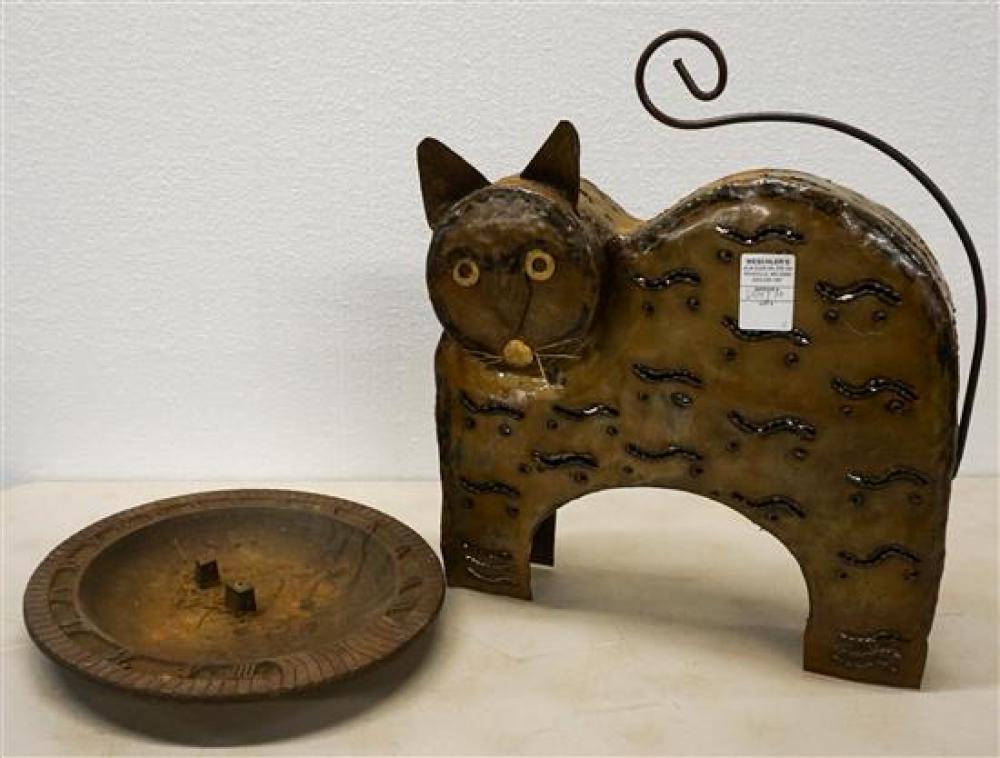 CUT-OUT STEEL SCULPTURE OF A CAT