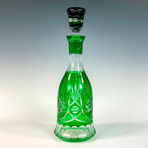 CUT TO CLEAR BOHEMIAN GREEN GLASS