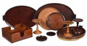 CUTLERY TRAY, THREE CANDLESTIC