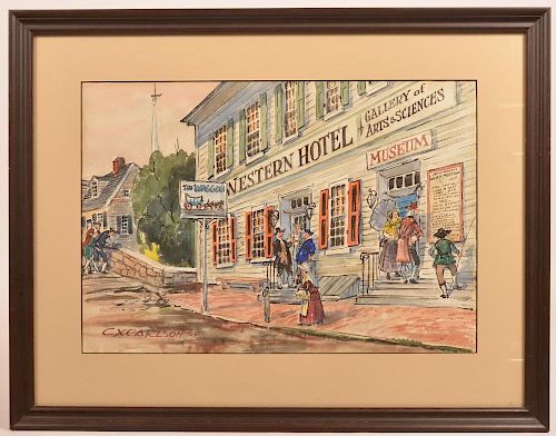 C.X. CARLSON 1951 WATERCOLOR ON