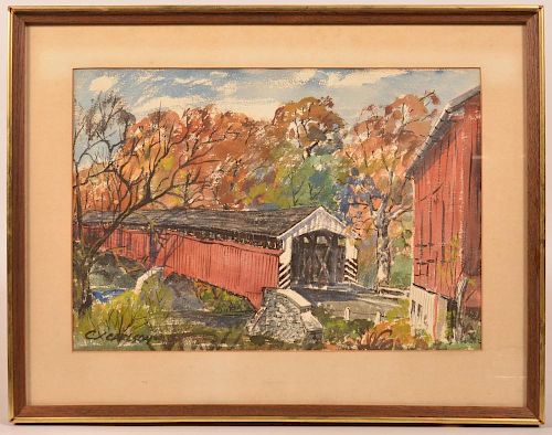 C.X. CARLSON 1965 WATERCOLOR ON